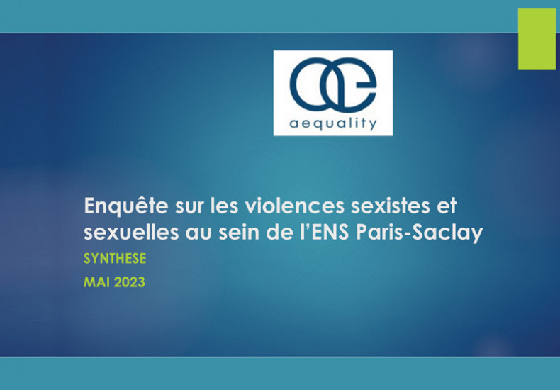 Restitution du questionnaire "Violences sexistes et sexuelles" (VSS) en juin 2023